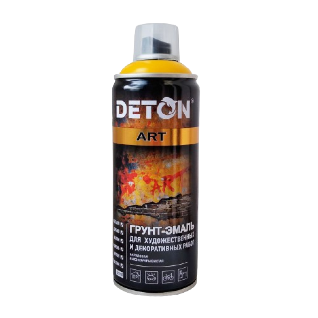 DETON ART - Грунт-эмаль - Кадмий желтый - Аэрозоль, 520 мл DTN-A70680 – купить в Барнауле | Deton | carpaint.kz