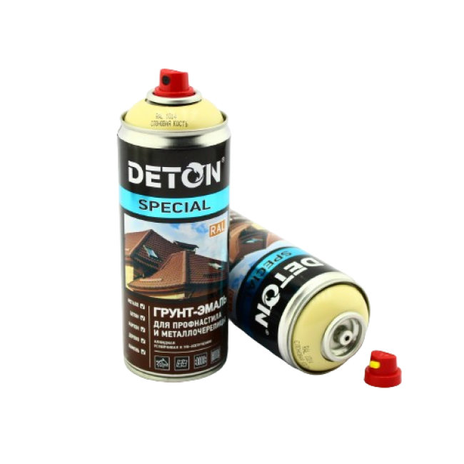 Deton RAL 1014 DETON SPECIAL - Primer-enamel for metal tiles - Ivory - Aerosol, 520 ml DTN-A07296 – buy in Barnaul | carpaint.kz