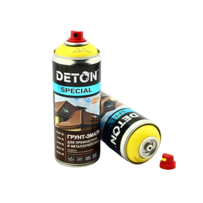 Deton RAL 1018 DETON SPECIAL - Primer-enamel for metal tiles - Zinc yellow - Aerosol, 520 ml DTN-A07364 – buy in Barnaul | carpaint.kz