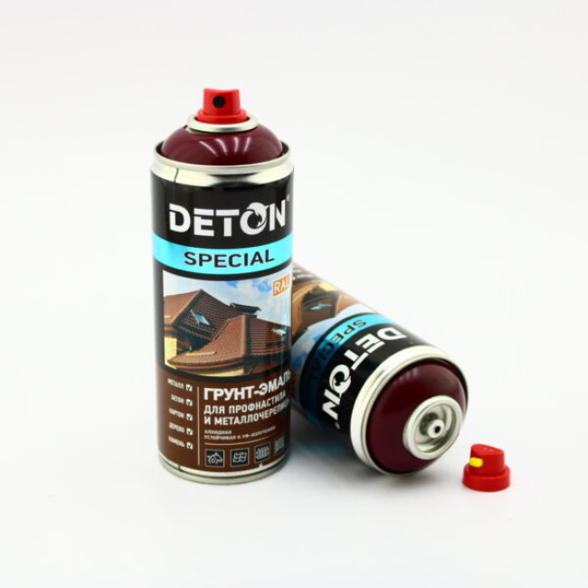 Deton RAL 3005 DETON SPECIAL - Primer-enamel for metal tiles - Red wine - Aerosol, 520 ml DTN-A07290 – buy in Barnaul | carpaint.kz