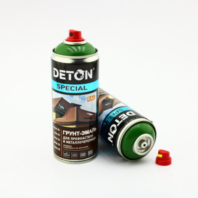 Deton RAL 6002 DETON SPECIAL - Primer-enamel for metal tiles - Green leaf - Aerosol, 520 ml DTN-A07363 – buy in Barnaul | carpaint.kz