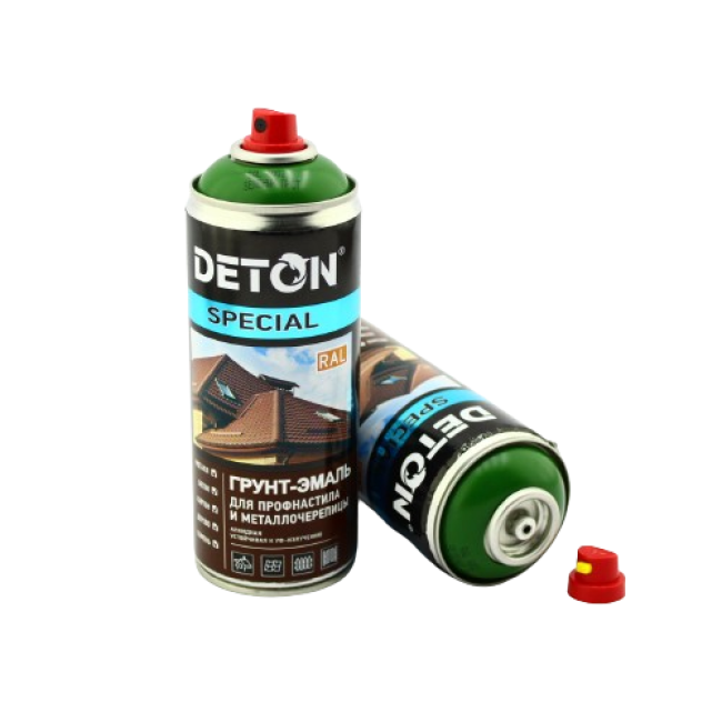 Deton RAL 6002 DETON SPECIAL - Primer-enamel for metal tiles - Green leaf - Aerosol, 520 ml DTN-A07363 – buy in Barnaul | carpaint.kz