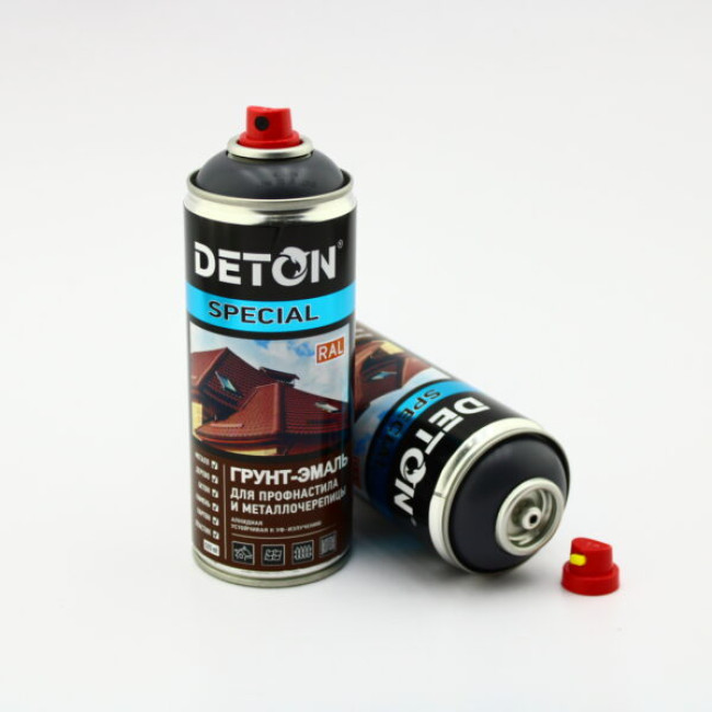 Deton RAL 7024 DETON SPECIAL - 金属瓷砖瓷漆底漆 - 石墨灰 - 气雾剂，520 毫升 DTN-A07288 图片 – 巴尔瑙尔 | carpaint.kz