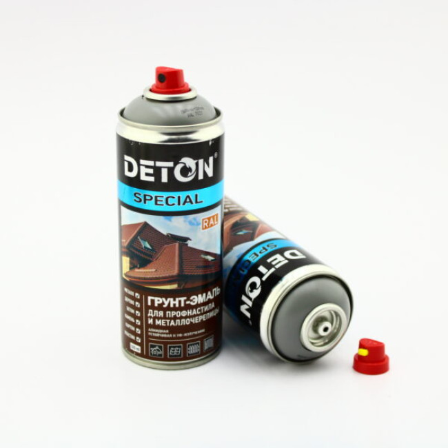 Deton RAL 7037 DETON SPECIAL - 金属瓷砖瓷漆底漆 - 灰灰色 - 气雾剂，520 毫升 DTN-A07321 图片 – 巴尔瑙尔 | carpaint.kz