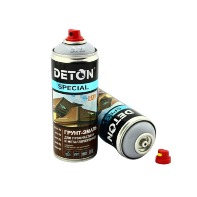 Deton RAL 7040 DETON SPECIAL - 金属瓷砖瓷漆底漆 - 灰色窗户 - 气雾剂，520 毫升 DTN-A07292 图片 – 巴尔瑙尔 | carpaint.kz