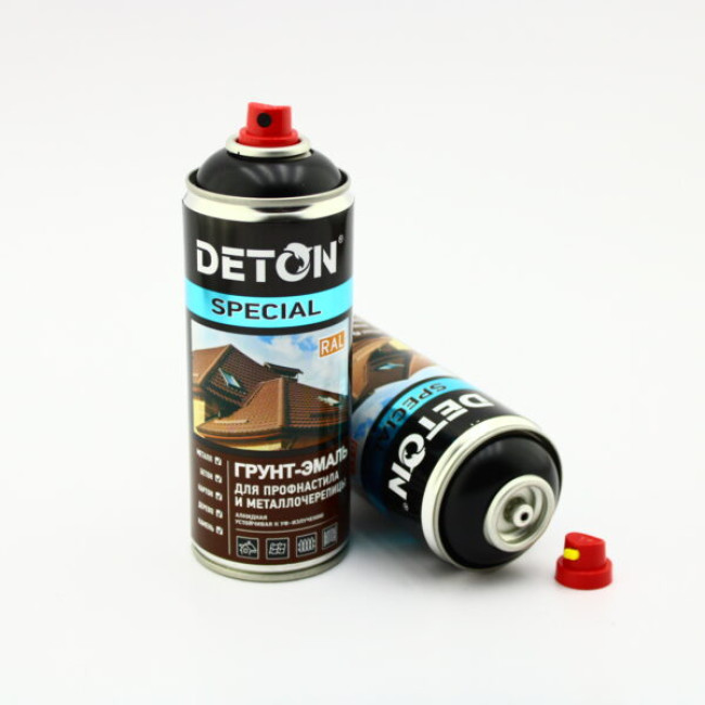 Deton RAL 9005 DETON SPECIAL - 金属瓷砖瓷漆底漆 - 黑色 - 气雾剂，520 毫升 DTN-A07293 图片 – 巴尔瑙尔 | carpaint.kz