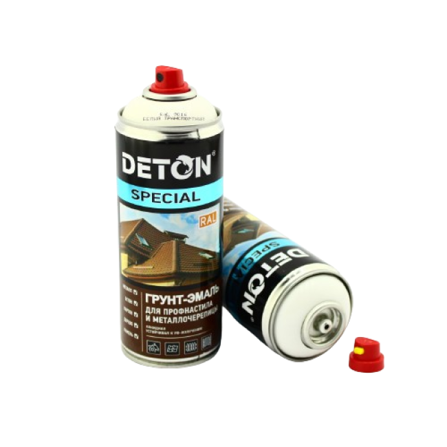 Deton RAL 9016 DETON SPECIAL - Primer-enamel for metal tiles - Transport white - Aerosol, 520 ml DTN-A07287 – buy in Barnaul | carpaint.kz