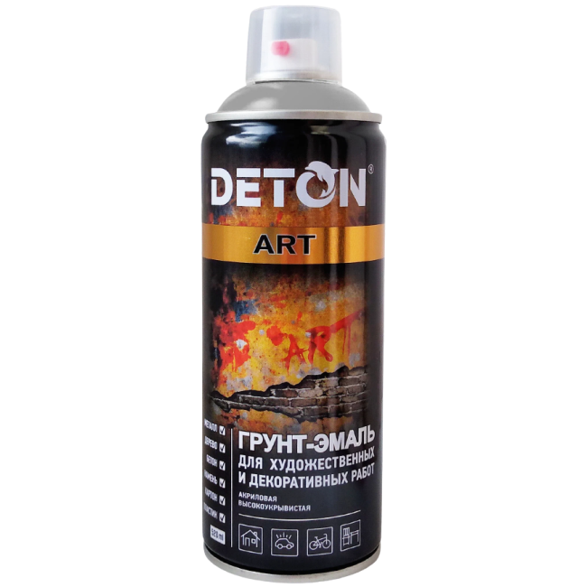 Deton Primer-enamel for artistic and decorative works DETON ART black, matte, aerosol 520 ml DTN-A70668 – buy in Barnaul | carpaint.kz