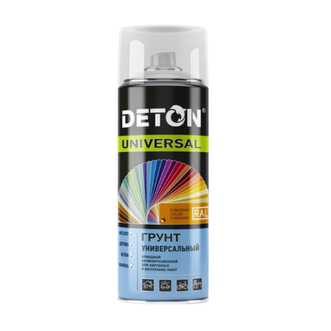 Deton Alkyd primer DETON UNIVERSAL - White, weather-resistant, aerosol, 520 ml DTN-A70823 – buy in Barnaul | carpaint.kz