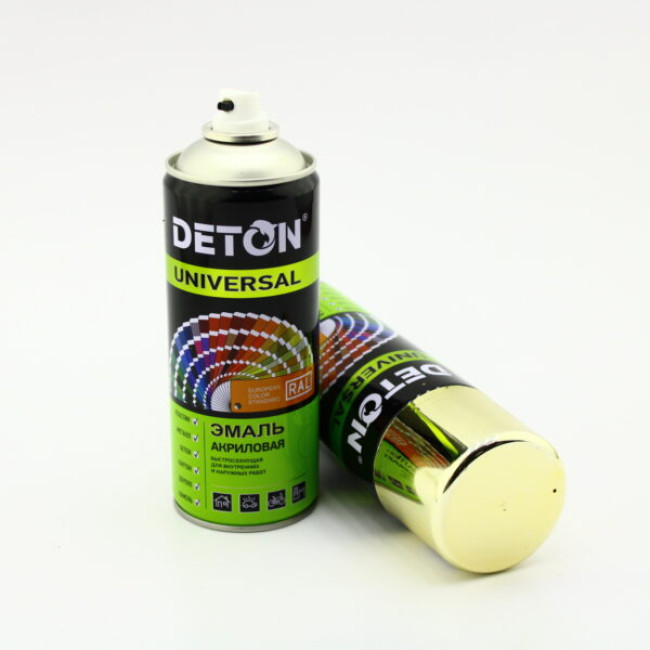 U9020 Аэрозольная краска «Deton Universal» цвет Золото, глянцевая, акриловая, 520 мл «Детон»  – купить в Барнауле | Deton Universal | carpaint.kz