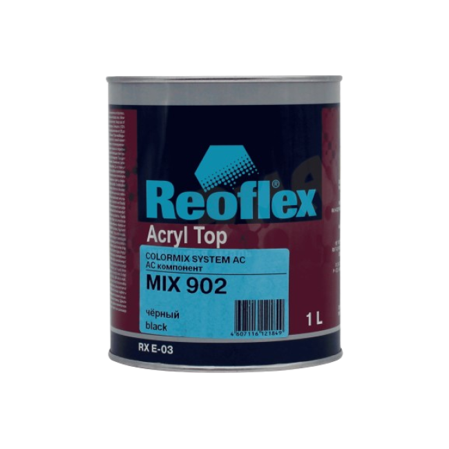 902 MIX Акриловая эмаль 4+1, Черная, 1л RX E-03-902-1000 – купить в Барнауле | Reoflex | carpaint.kz