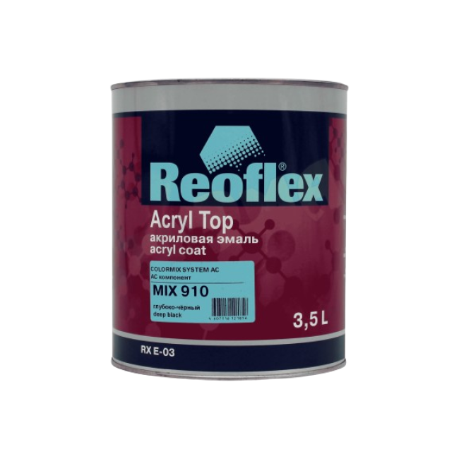Reoflex 910 MIX 丙烯酸珐琅 4+1，深黑色，3.5l RX E-03-910-3500 图片 – 巴尔瑙尔 | carpaint.kz