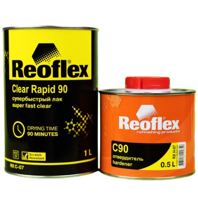 Reoflex Лак UHS Акриловый Супербыстрый + Отвердитель UHS, 1л + 0,5л RX C-07-1000 + RX H-07-500 – купить в Барнауле | Reoflex | carpaint.kz