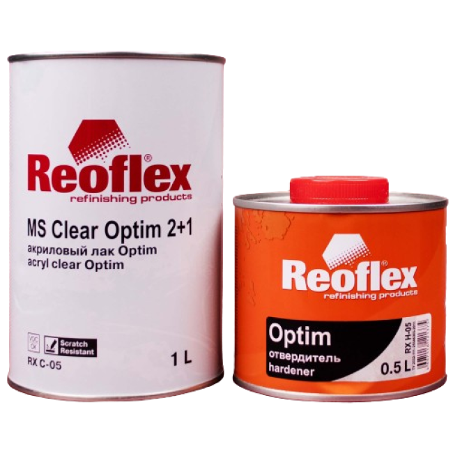 Reoflex Reoflex Varnish 2K MS Clear Optim 2:1 Acrylic + Hardener MS, 1l + 0.5l RX C-05-1000 + RX H-05-500 – buy in Barnaul | carpaint.kz