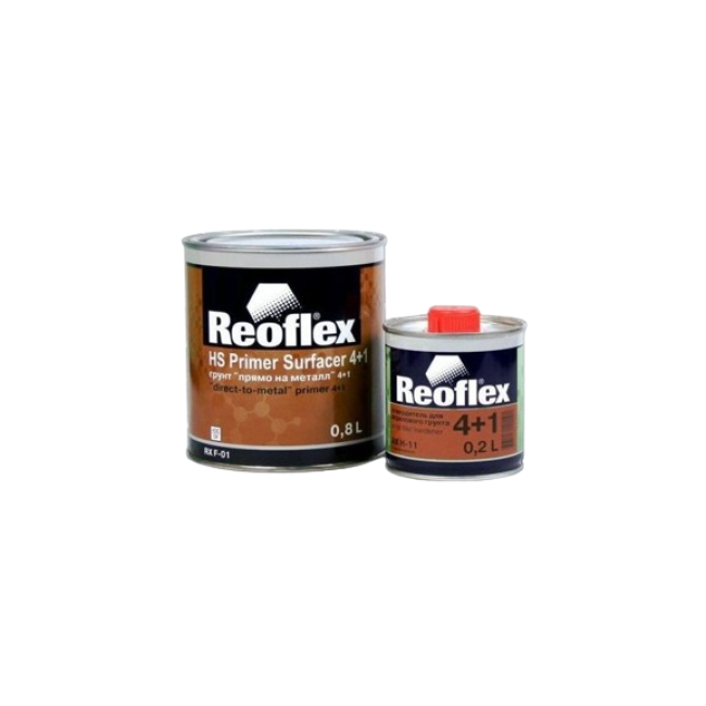Reoflex 2К Грунт  Акриловый 4+1 Серый + Отвердитель, 0,8+0,2л RX F-01(G)-800 + RX H-11-200 – купить в Барнауле | Reoflex | carpaint.kz