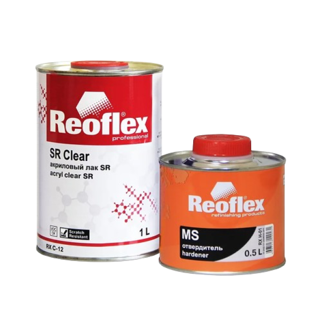 Reoflex Лак SR Акриловый + Отвердитель МS, 1л + 0,5л RX C-12-1000 + RX H-01-500 – купить в Барнауле | Reoflex | carpaint.kz