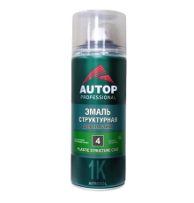 AUTOP №4 - Эмаль структурная для пластика - Черная крупная - Аэрозоль, 520 мл