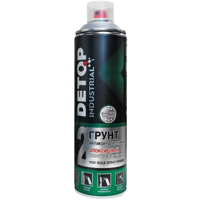 Detop Anti-corrosion epoxy thick-layer primer DETOP No. 2, gray, aerosol 650 ml DTI-A07677 – buy in Barnaul | carpaint.kz