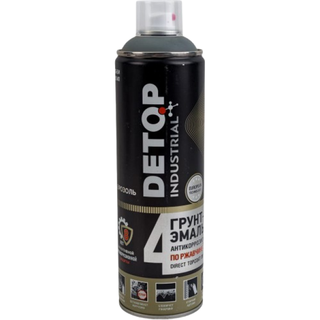 RAL 7005 DETOP №4 - Грунт-эмаль по ржавчине 3 в 1 - Серая - Аэрозоль DTI-A07718 – купить в Барнауле | Detop | carpaint.kz