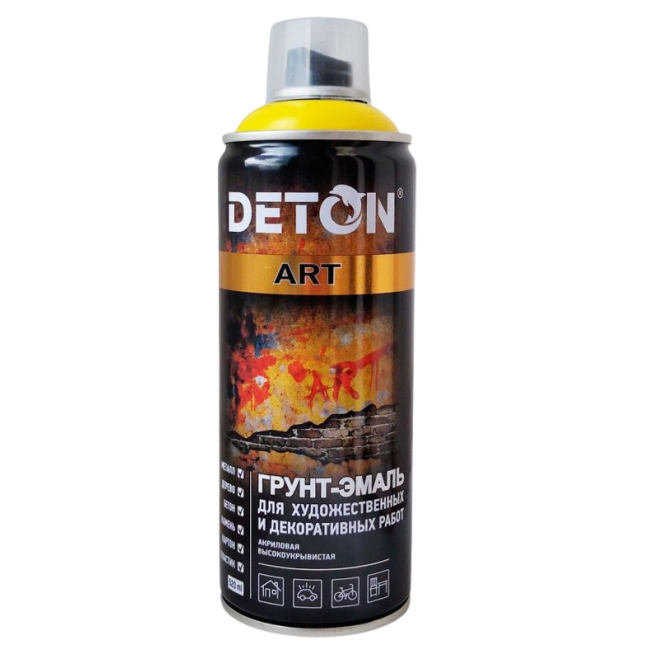 DETON ART - Грунт-эмаль - Желтая - Аэрозоль, 520 мл DTN-A70677 – купить в Барнауле | Deton | carpaint.kz