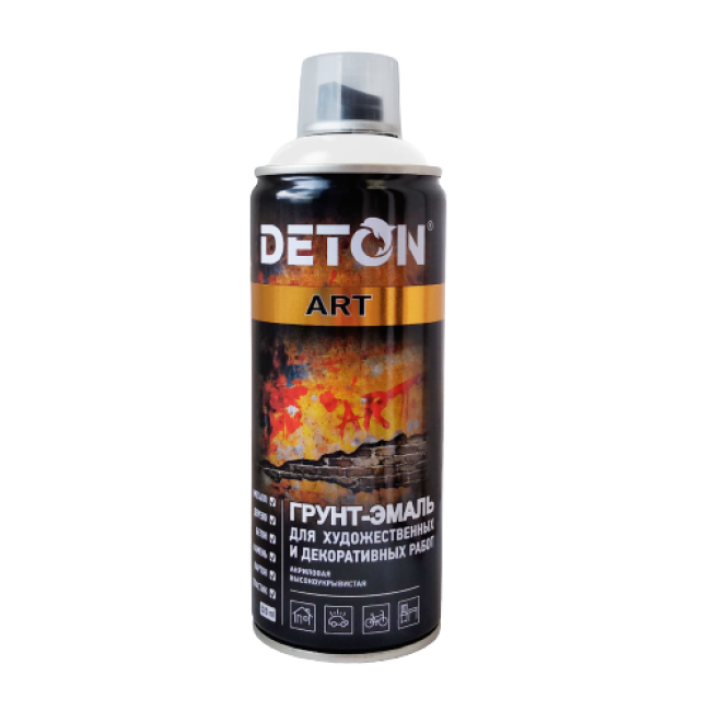 DETON ART - Грунт-эмаль - Белая матовая - Аэрозоль, 520 мл DTN-A70670 – купить в Барнауле | Deton | carpaint.kz
