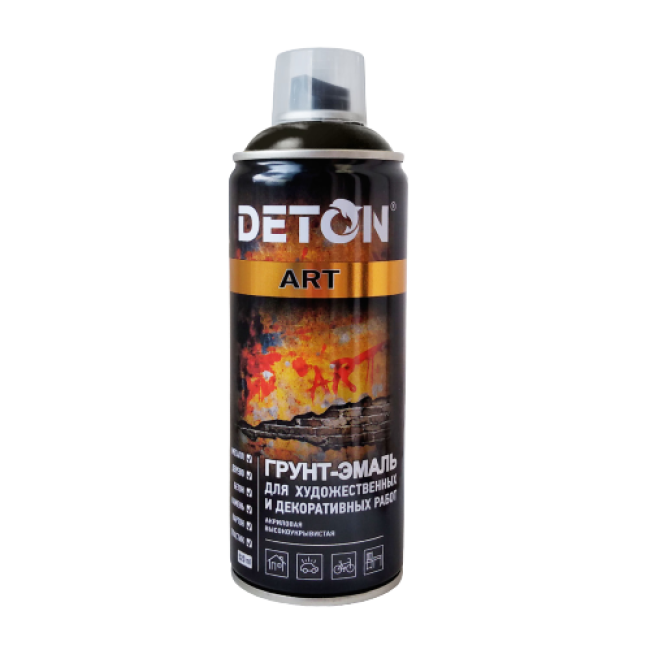 Deton DETON ART - Primer-enamel - Black glossy - Aerosol, 520 ml DTN-A70688 – buy in Barnaul | carpaint.kz