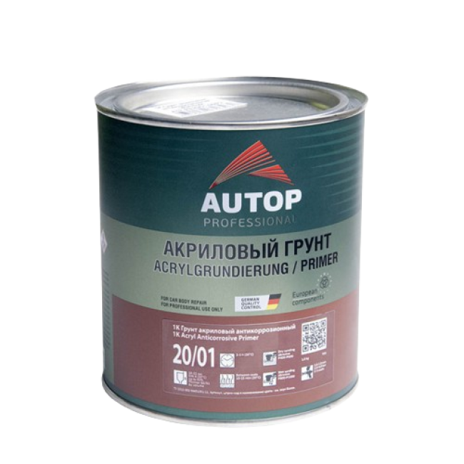 AUTOP 20/01 - Грунт антикоррозионный акриловый - Черный - Банка, 1кг ATP-PR20/01-08/P2 – купить в Барнауле | Autop | carpaint.kz